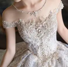 【大人気】煌めく白✨プリンセスライン　ウェディングドレス　結婚式　前撮り◎