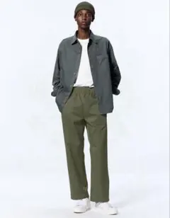 シェフパンツ GU オリーブ　Sサイズ