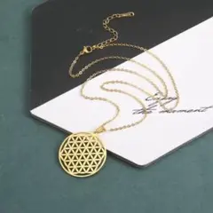 フラワーオブライフ ネックレス ゴールド 30mm ①