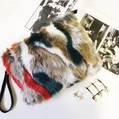 ミックスファークラッチ  ZARA　完売　ショルダーバッグ