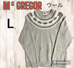 古着 McGREGOR ウール 雪柄 ニット セーター L クルーネック