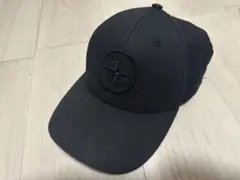中古 STONE ISLAND キャップ 黒 ブラック
