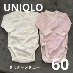 ユニクロ ベビーボディースーツ ２枚セット ミッキーミニー