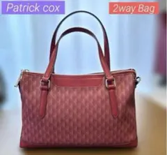 Patrick cox 2wayショルダーバッグ　赤　紋章総柄のサムネイル