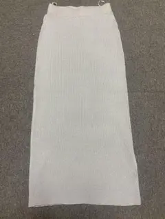しまむら　リブラメニットロングスカート　ナロースカート　M