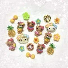 Summer イエロー ネイルパーツ キティ 日焼け ギャル 夏 ハイビスカスのサムネイル