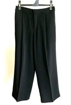 ユニクロ ドレープワイドクロップドパンツ M ブラック