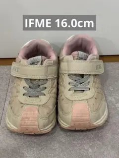 イフミー　ベージュ/ピンク スニーカー 16.0cm