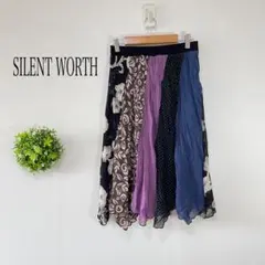 【SILENT WORTH 】パッチワーク フレアスカート ウエストゴムのサムネイル