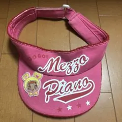 美品　mezzo piano サンバイザー ピンク ロゴ刺繍のサムネイル
