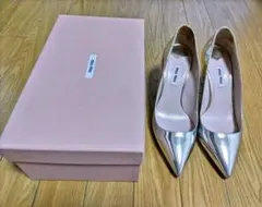 Miu Miu シルバー ハイヒール パンプス