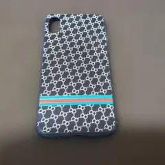 iPhone用ケース ブラック ストライプ