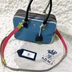 A.D.M.J　ボストン　ショルダーバッグ クロコ　マルチカラー　2way