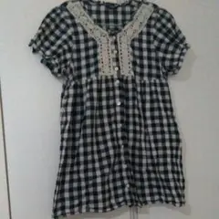 格安！可愛い紺と白のチェック柄　M 美品♪