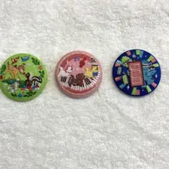 ディズニー刺繍缶バッチ　モンスターズインク、おしゃれキャット、バンビ　3個セット