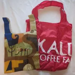 KALDI エコバッグ2個セット　オリジナルエコバッグ レッド＆カルディ伝説柄