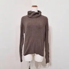 GAP タートルネックリブニット ブラウン（XS）綿混 長袖セーター
