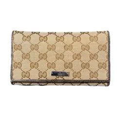 最終値下げ‼️【美品】GUCCI レザー×キャンバス 長財布 GG総柄 ブラウン