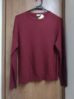 レディース バーガンディ クルーネック セーター 大きいサイズ Lサイズ