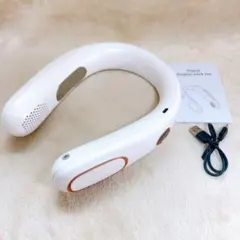 28ネックファン 瞬間冷却プレート 軽量 ホワイト 10000mAh 熱中症対策