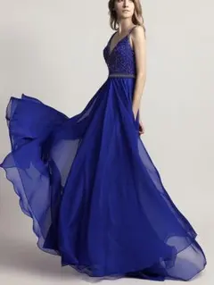 ドレス　ブルー