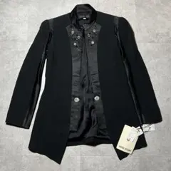 ビンテージ ヒロココシノ ジャケット ビジュー シルク 麻 ブラック 9