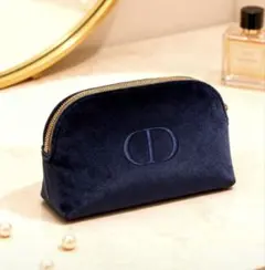 Dior ネイビー ベルベット ポーチ