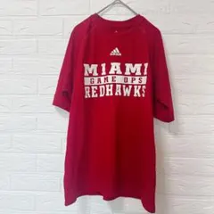 アディダス [XS] Tシャツ レッド スポーツ ストリート 海外古着