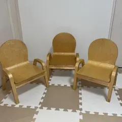 【廃盤品】KATOJI カトージ ミニチェア 豆イス ナチュラル　3脚セット