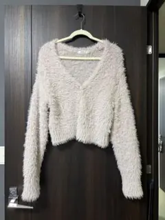 NICE CLAUP 未使用 シャギーニットカーディガン (タグなし)