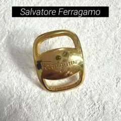 Salvatore Ferragamo フェラガモ ヴァラ ピンバッジ ゴールドのサムネイル