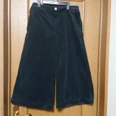 黒 コーデュロイ ガウチョパンツ