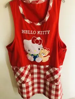 初期　サンリオ　ハローキティ　割烹着　さくらんぼ　チェリー　大人用　エプロン 1998 サンリオ ハローキティ 割烹着 さくらんぼ チェリー 大人用