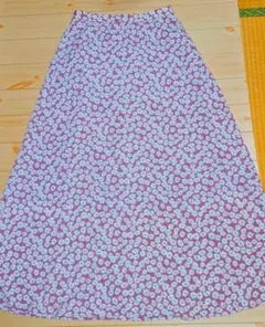 新品タグ付き☆GU☆花柄 フレアスカート☆ロングスカート☆可愛い☆ピンク