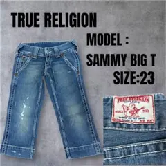 TRUE RELIGION BIG T クロップド デニム★y2k 00s★七分のサムネイル