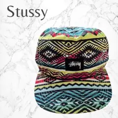 ステューシー ユニセックス ロゴ 幾何学模様 カラフル スナップバックキャップ