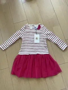 【新品未着用タグ付き】PETIT BATEAU ボーダー チュール ワンピースのサムネイル