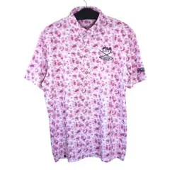 【極美品】FILA GOLF フィラゴルフ サクラ総柄 ポロシャツ メンズLL