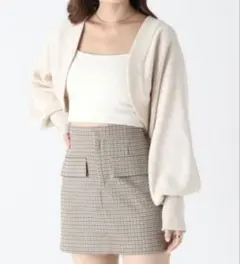 Heather シンプルボレロカーディガン