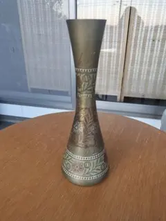 花瓶　フラワーベース　フラスコ型　真鍮　黄銅　ヴィンテージ