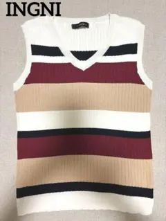 INGNI ボーダー　ノースリーブ　ニット