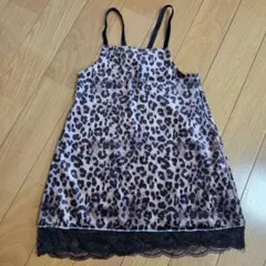 バースデイ、mirror bae、レオパード柄、ヒョウ柄、ベロアキャミワンピース