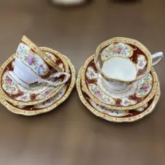 英国製　ロイヤルアルバート　レディハミルトンのトリオ　2セット トリオ2セット】 ロイヤルアルバートレディハミルトン