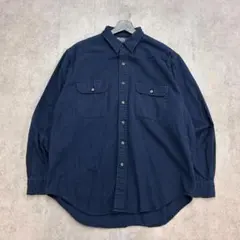 90s　G.I.SHIRT　ポロバイラルフローレン　ネルシャツ　古着　ネイビーL