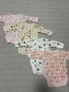 【お値下げ】ユニクロ 前開き 長袖 ボディスーツ 60 4点セット