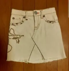 ギャップ《GAP》ビーズ＆刺繍のデニムスカート　ベージュ◆130のサムネイル
