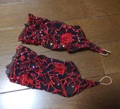 7月末処分ジャンク品【社交ダンス】リメイク用 タカダンス 手甲グローブ黒赤のサムネイル