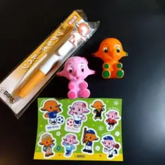 サトちゃん サトコちゃん フィギュア ボールペン 　シール3点セット