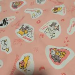 Disney　マリーちゃん　わんわん物語　バンビ　ピンクオックス生地