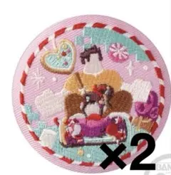 ディズニー 刺繍缶バッジ シュガーラッシュ 2個セット